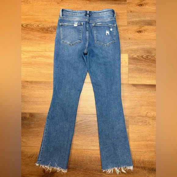 Vervet Distressed Cropped Jeans Size 24 High Rise Stretch Raw Hem Denim EUC - Picture 5 of 16